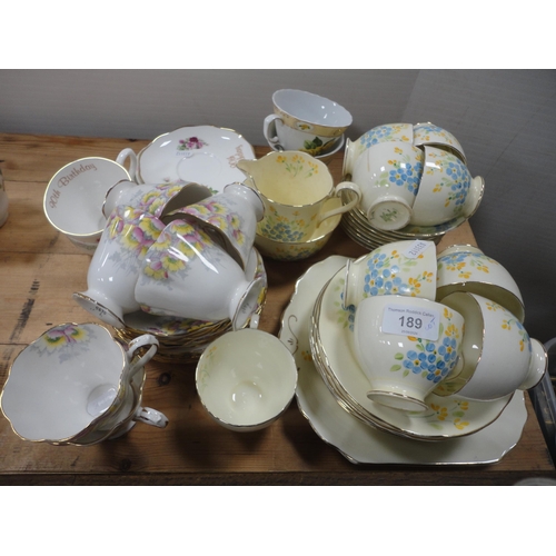 189 - Quantity of part tea sets to include Royal Stewart, Colclough, Royal Standard, Crown Staffordshire e... 