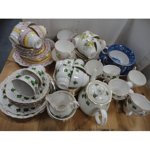 189 - Quantity of part tea sets to include Royal Stewart, Colclough, Royal Standard, Crown Staffordshire e... 