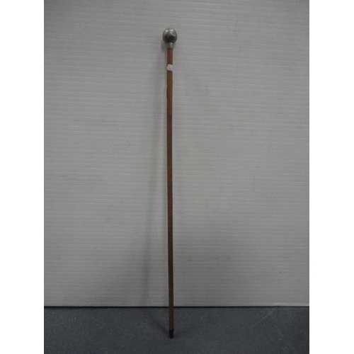 20 - Military-style malacca swagger stick with crested pommel.