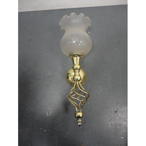 202 - Carton containing a part Venetian-style ceiling light, oil lamp etc.