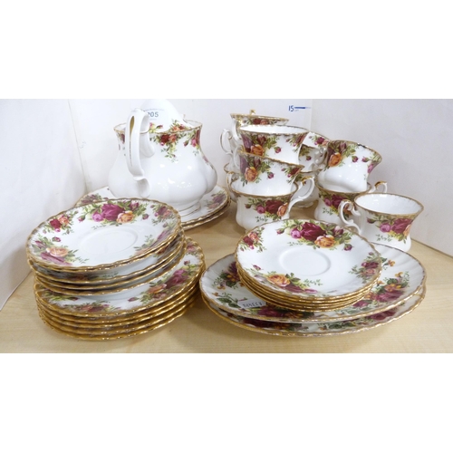 205 - Royal Albert 'Old Country Roses' pattern part tea and coffee set.