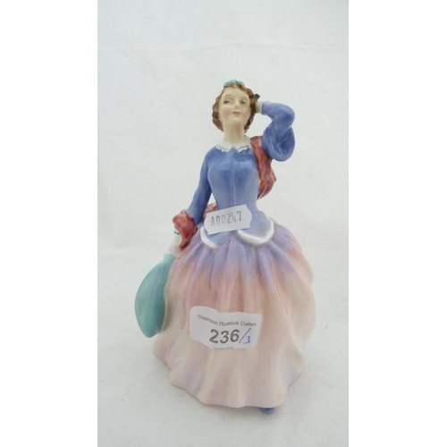 236 - Three Royal Doulton figures, 'Blithe Morning', 'Nicole' and 'Southern Belle'.  (3)