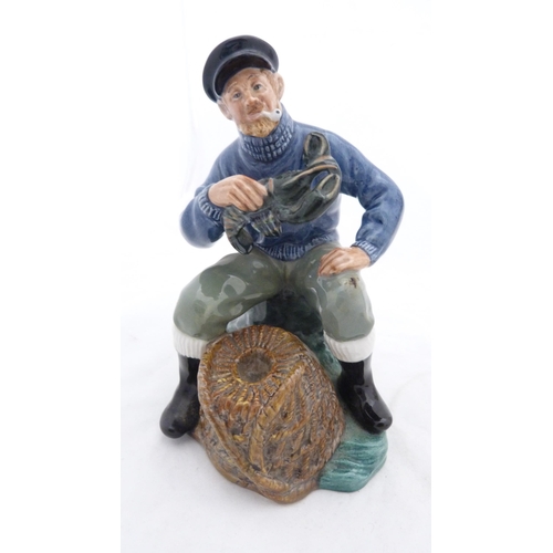 241 - Two Royal Doulton figures, 'The Lobsterman' and 'Bride', and a Japanese Fukagawa-style jar and cover... 