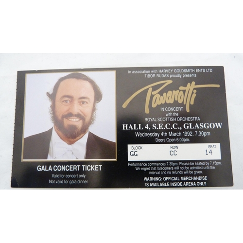 255 - Gala concert ticket for Pavarotti for the Prince's Trust, SECC Glasgow, 1992, with programme and rel... 