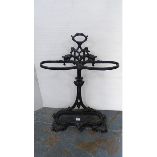 417 - Victorian-style painted metal stick stand.