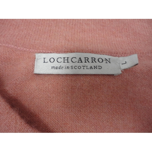 55 - Carton containing napery and linen to include wool items, curtain tie-backs, Lochcarron merino cardi... 