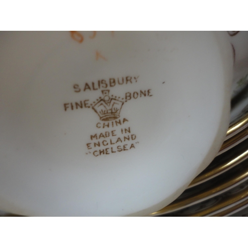 59 - Havilland Limoges-style part tea set, another part tea set, Salisbury biscuit barrel, Limoges-style ... 