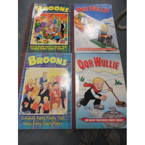 62 - Carton containing various annuals to include The Broons and Oor Wullie.