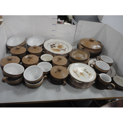 71 - Collection of Denby 'Cotswold' pattern dinnerwares to include soup bowls and covers, bowls, plates, ... 
