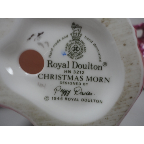 75 - Six small Royal Doulton figures to include 'Linda', 'Kirsty', 'Christmas Morn', 'Penny', 'Belle', an... 