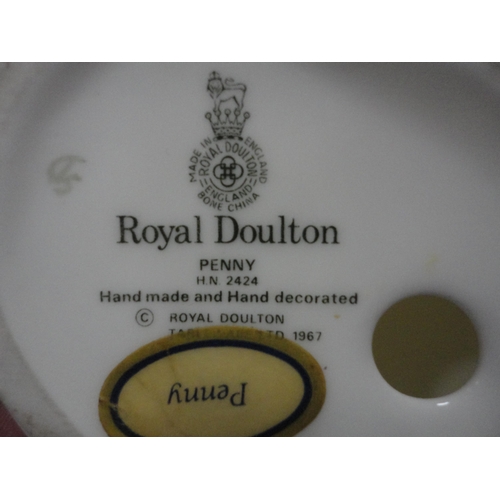 75 - Six small Royal Doulton figures to include 'Linda', 'Kirsty', 'Christmas Morn', 'Penny', 'Belle', an... 