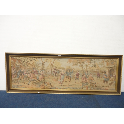 8 - Reproduction Flemish-style wall tapestry, framed.