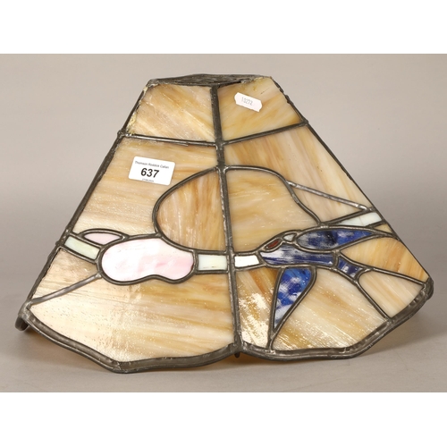 637 - Stained glass ceiling light shade with swallow design