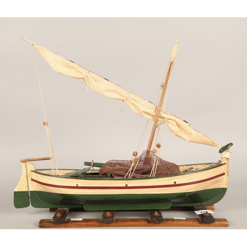 678 - Two wooden sailing boat models