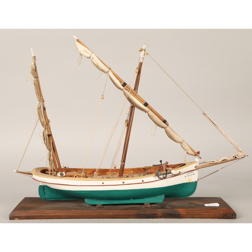 678 - Two wooden sailing boat models