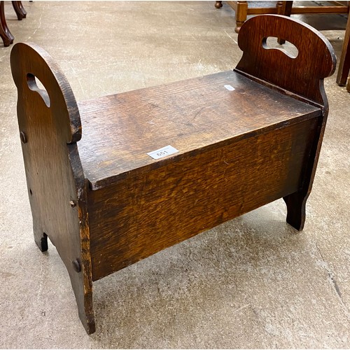 651 - Vintage oak sewing box