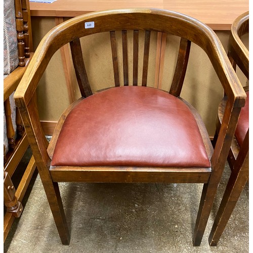 649 - Two vintage tub chairs