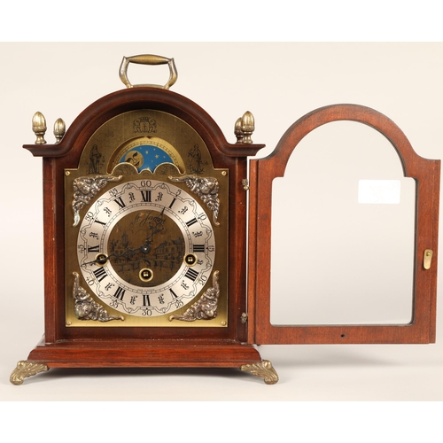 238 - Reproduction Dutch mantle clock with phase of the moon arch.