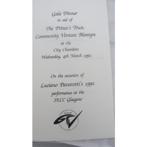 255 - Gala concert ticket for Pavarotti for the Prince's Trust, SECC Glasgow, 1992, with programme and rel... 