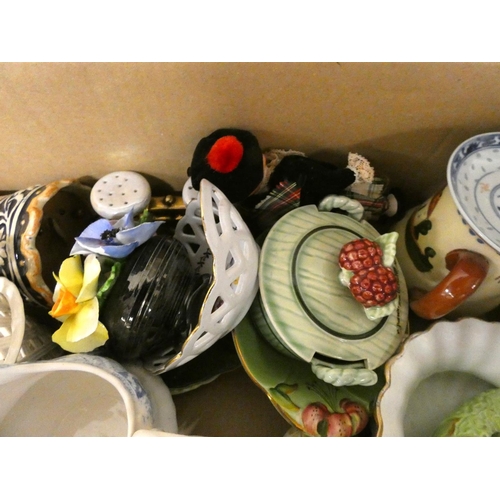 209 - Large box of various to include Stein figures, blue and white jugs etc.