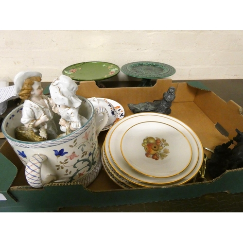 211 - Box of various to include cake plates, Tigg figures, planters etc.