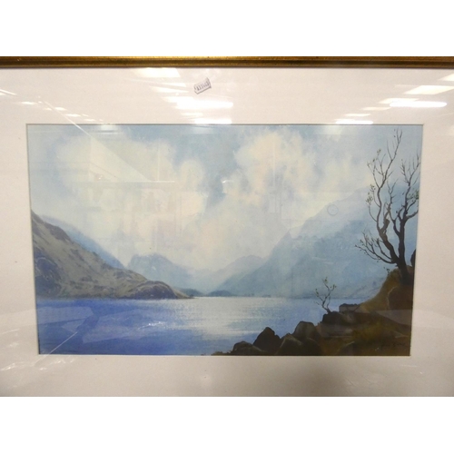 221 - Gilt frame landscape watercolour by Jim Binns (Cockermouth) W.74cm x H.55cm