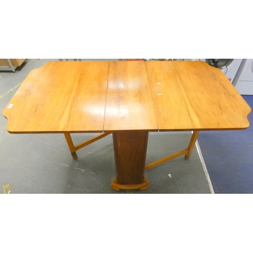 229 - Vintage teak drop leaf table. Extended length 150cm, width 84cm.