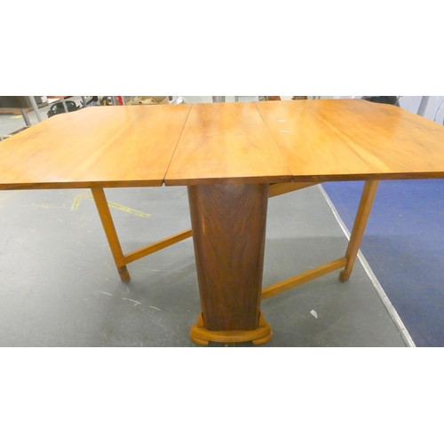 229 - Vintage teak drop leaf table. Extended length 150cm, width 84cm.