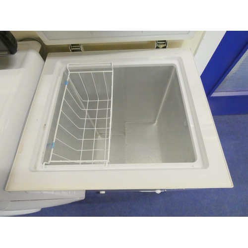 233 - Curry's essentials small chest freezer. 56cm wide, 50cm depth, height 85cm