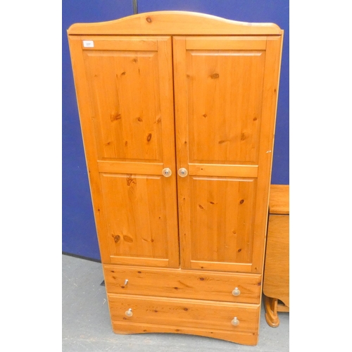 237 - Small modern pine wardrobe. Width 80cm, Height 160cm, Depth 52cm. 