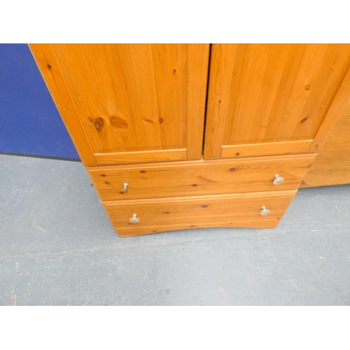 237 - Small modern pine wardrobe. Width 80cm, Height 160cm, Depth 52cm. 