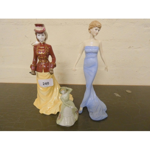 240 - Royal Doulton 2007 Diana Princess of Wales, and a Limited edition Coalport figure The Rider no.363 b... 