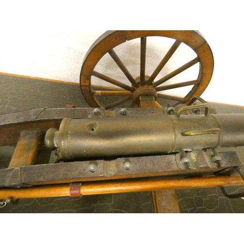 262 - Antique brass scratch built cannon modeled on a 88mm cannon.