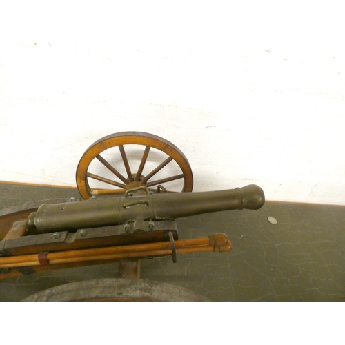 262 - Antique brass scratch built cannon modeled on a 88mm cannon.