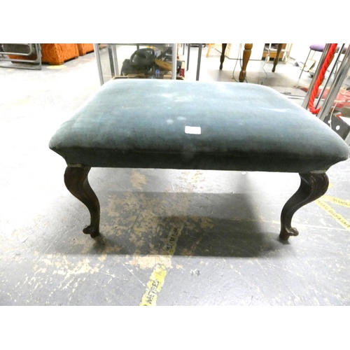 269 - Large Victorian foot stool on mahogany cabriole supports.