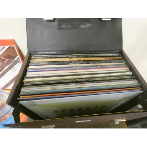 278 - Box of various records to include Queen, Day at Races, Beatles, Bowie, Police etc.