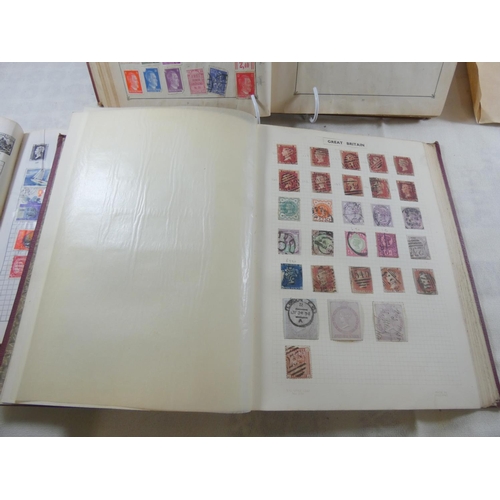 285 - Large box of World and British stamps to include two Penny Blue, Penny Reds etc.