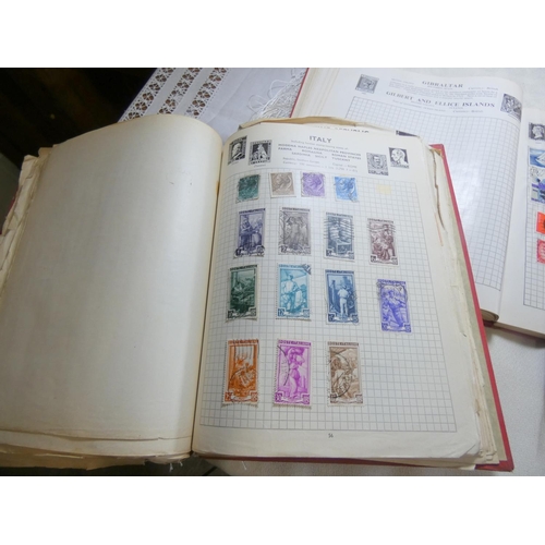 285 - Large box of World and British stamps to include two Penny Blue, Penny Reds etc.