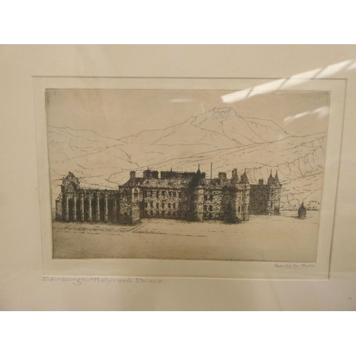 315 - Etching, pencil signed of Holyrood Palace etc.