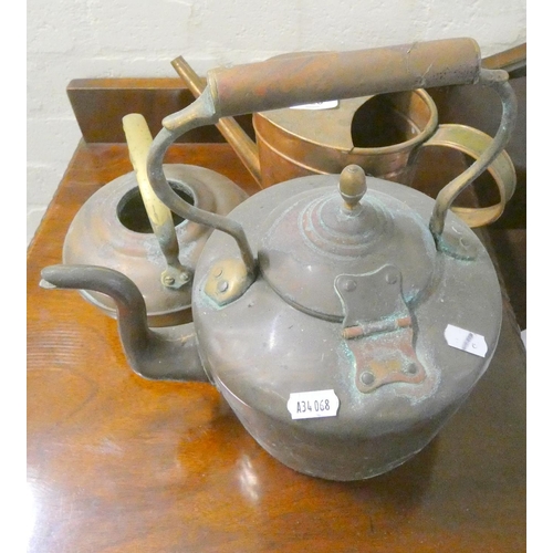 326 - Three vintage copper kettles 