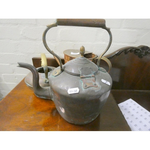 326 - Three vintage copper kettles 