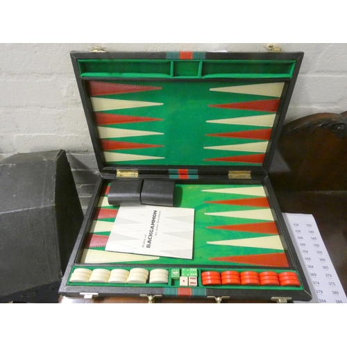 332 - Travelling backgammon set by John Davidson