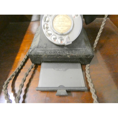 339 - Vintage Bakelite black telephone.