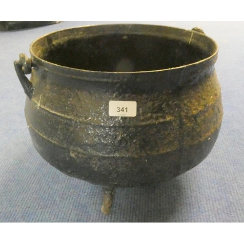 341 - Large cast iron antique cauldron