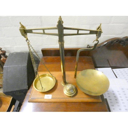 348 - Set of brass balance scales