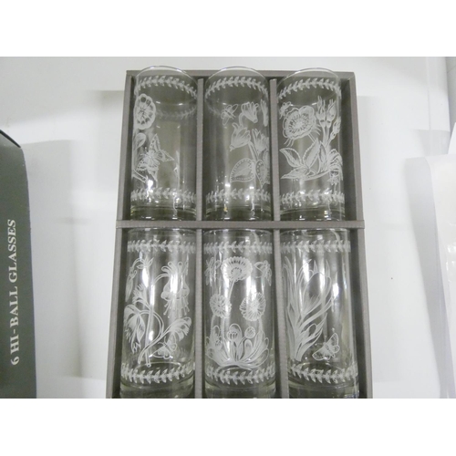 355 - Set of six Portmeirion hi-ball glasses, boxed.