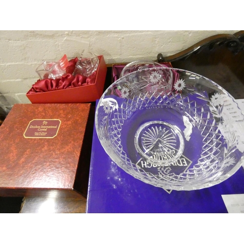 356 - Edinburgh crystal fruit bowl, boxed and other glassware.