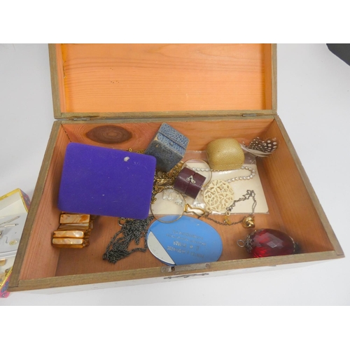 377 - Box of various costume jewellery 