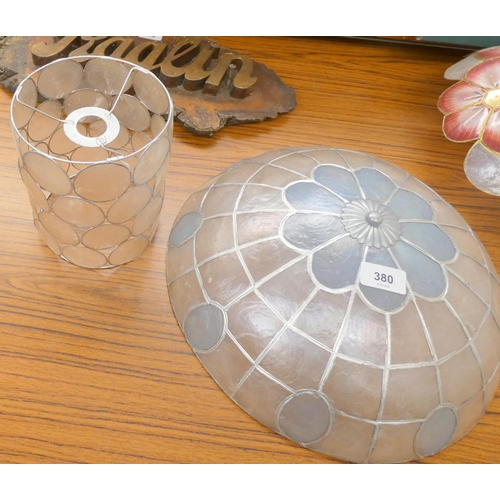 380 - Seven shell style vintage light shades.