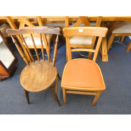 393 - Two antique dining chairs including elm country style chair.